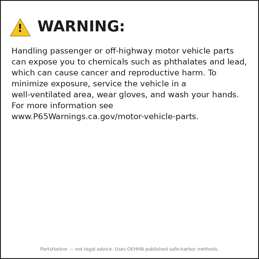 Preview of 5×5 counter sign PDF with WARNING symbol and safe-harbor text